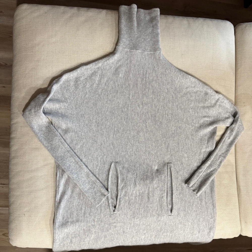 Garnet Hill Light Gray Turtleneck Sweater